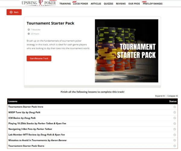 Upswing Poker Lab: Tournament Starter Pack 2025